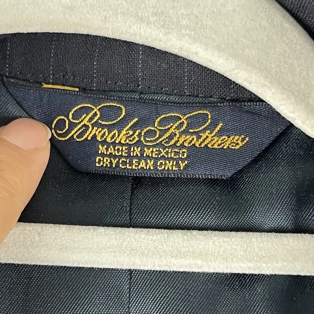 Brooks Brothers‎ Wool Blazer Sport Coat Mens 48R Blue Pinstripe 2 Button